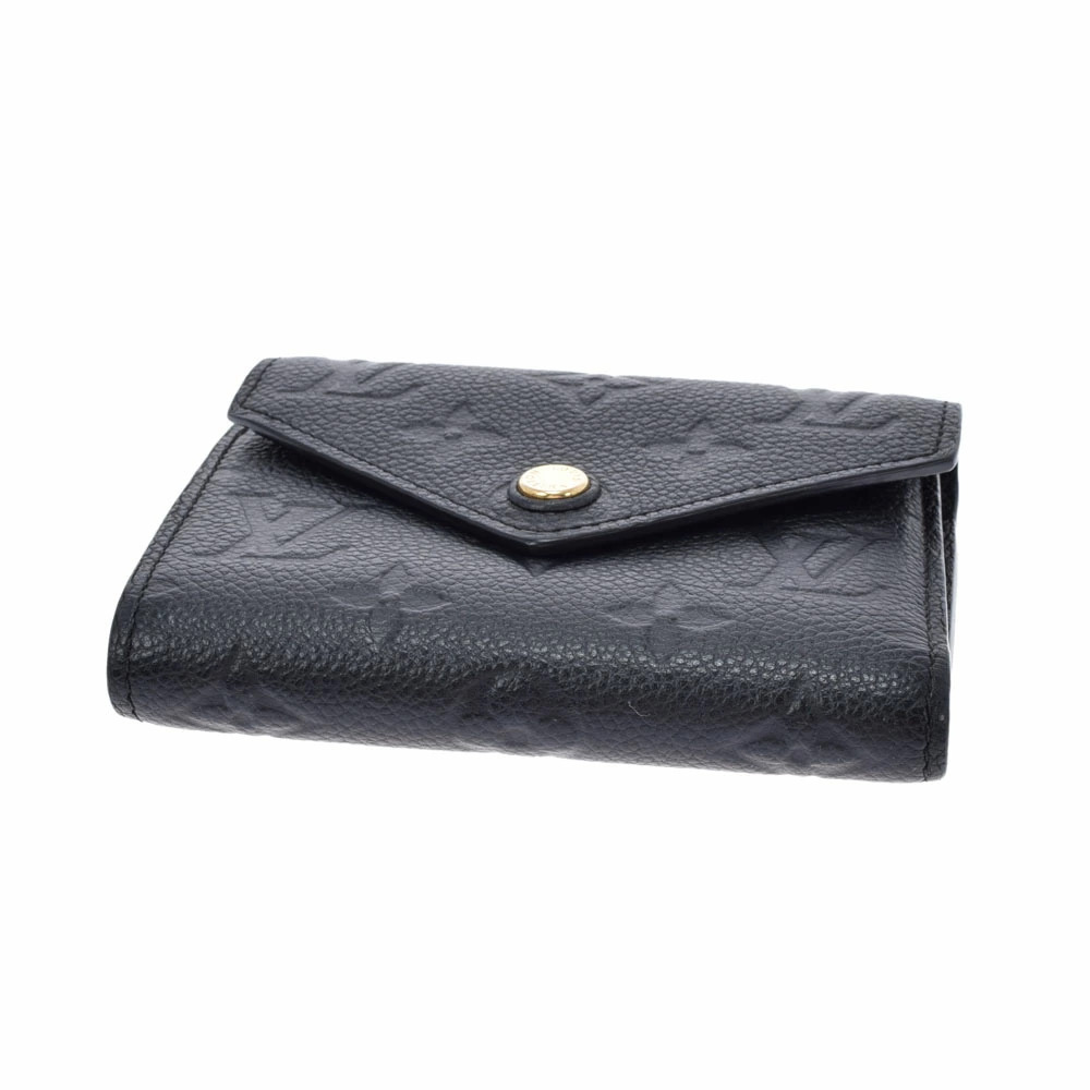LOUIS VUITTON Monogram Empreinte Portefeuille Victorine Noir Black Leather Tri - Picture 3 of 8